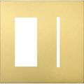 Product Image of New Architectural 2-Gang Wall Plate, Fits 1 Accessory, 1 Grafik T Controls, Metal Finish, Satin Brass