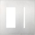 Product Image of New Architectural 2-Gang Wall Plate, Fits 1 Accessory, 1 Grafik T Controls, Metal Finish, Satin Chrome