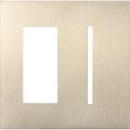 Product Image of New Architectural 2-Gang Wall Plate, Fits 1 Accessory, 1 Grafik T Controls, Metal Finish, Satin Nickel