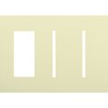 Product Image of New Architectural 3-Gang Wall Plate, Fits 1 Accessory and 2 Grafik T Controls, Matte Finish, Almond