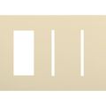 Product Image of New Architectural 3-Gang Wall Plate, Fits 1 Accessory and 2 Grafik T Controls, Matte Finish, Beige
