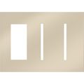 Product Image of New Architectural 3-Gang Wall Plate, Fits 1 Accessory, 2 Grafik T Controls, Metal Finish, Bright Nickel