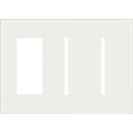Product Image of Architectural 3-Gang Wall Plate, Fits 1 Accessory, 2 Grafik T Controls, Glass Finish, Clear White Glass
