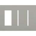 Product Image of New Architectural 3-Gang Wall Plate, Fits 1 Accessory and 2 Grafik T Controls, Matte Finish, Gray