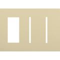Product Image of New Architectural 3-Gang Wall Plate, Fits 1 Accessory and 2 Grafik T Controls, Matte Finish, Ivory