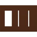 Product Image of New Architectural 3-Gang Wall Plate, Fits 1 Accessory and 2 Grafik T Controls, Matte Finish, Sienna