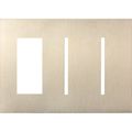Product Image of New Architectural 3-Gang Wall Plate, Fits 1 Accessory, 2 Grafik T Controls, Metal Finish, Satin Nickel
