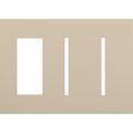 Product Image of New Architectural 3-Gang Wall Plate, Fits 1 Accessory and 2 Grafik T Controls, Matte Finish, Taupe