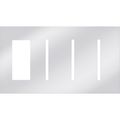 Product Image of Architectural 4-Gang Wall Plate, Fits 1 Accessory, (3) Grafik T Controls, Metal Finish, Bright Chrome