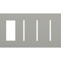 Product Image of New Architectural 4-Gang Wall Plate, Fits 1 Accessory and (3) Grafik T Controls, Matte Finish, Gray