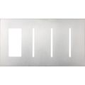 Product Image of Architectural 4-Gang Wall Plate, Fits 1 Accessory, (3) Grafik T Controls, Metal Finish, Satin Chrome