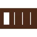 Product Image of New Architectural 4-Gang Wall Plate, Fits 1 Accessory, (3) Grafik T Controls, Matte Finish, Sienna