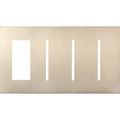 Product Image of Architectural 4-Gang Wall Plate, Fits 1 Accessory, (3) Grafik T Controls, Metal Finish, Satin Nickel