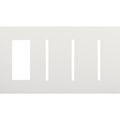 Product Image of New Architectural 4-Gang Wall Plate, Fits 1 Accessory, (3) Grafik T Controls, Matte Finish, White