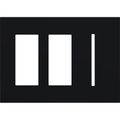 Product Image of New Architectural 3-Gang Wall Plate, Fits 2 Accessories and 1 Grafik T Control, Matte Finish, Black