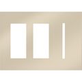 Product Image of Architectural 3-Gang Wall Plate, Fits 2 Accessories, 1 Grafik T Control, Metal Finish, Bright Nickel