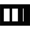 Product Image of Architectural 3-Gang Wall Plate, Fits 2 Accessories, 1 Grafik T Control, Glass Finish, Clear Black Glass