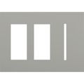 Product Image of New Architectural 3-Gang Wall Plate, Fits 2 Accessories and 1 Grafik T Controls, Matte Finish, Gray