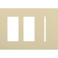 Product Image of New Architectural 3-Gang Wall Plate, Fits 2 Accessory and 1 Grafik T Control, Matte Finish, Ivory