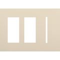 Product Image of New Architectural 3-Gang Wall Plate, Fits 2 Accessory, 1 Grafik T Control, Matte Finish, Light Almond