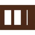 Product Image of New Architectural 3-Gang Wall Plate, Fits 2 Accessory and 1 Grafik T Control, Matte Finish, Sienna