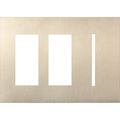 Product Image of New Architectural 3-Gang Wall Plate, Fits 2 Accessory, 1 Grafik T Control, Metal Finish, Satin Nickel