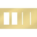 Product Image of Architectural 4-Gang Wall Plate, Fits 2 Accessories, 2 Grafik T Controls, Metal Finish, Bright Brass