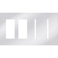Product Image of Architectural 4-Gang Wall Plate, Fits 2 Accessories, 2 Grafik T Controls, Metal Finish, Bright Chrome