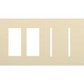Product Image of New Architectural 4-Gang Wall Plate, Fits 2 Accessories, 2 Grafik T Controls, Matte Finish, Beige