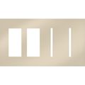 Product Image of Architectural 4-Gang Wall Plate, Fits 2 Accessories, 2 Grafik T Controls, Metal Finish, Bright Nickel