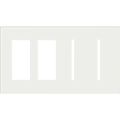 Product Image of Architectural 4-Gang Wall Plate, Fits 2 Accessories, 2 Grafik T Controls, Glass Finish, Clear White Glass