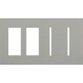 Product Image of New Architectural 4-Gang Wall Plate, Fits 2 Accessories and 2 Grafik T Controls, Matte Finish, Gray