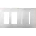 Product Image of Architectural 4-Gang Wall Plate, Fits 2 Accessories, 2 Grafik T Controls, Metal Finish, Satin Chrome