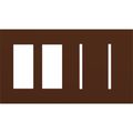 Product Image of New Architectural 4-Gang Wall Plate, Fits 2 Accessories, 2 Grafik T Controls, Matte Finish, Sienna