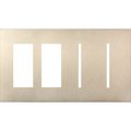 Product Image of Architectural 4-Gang Wall Plate, Fits 2 Accessories, 2 Grafik T Controls, Metal Finish, Satin Nickel