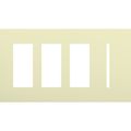 Product Image of New Architectural 4-Gang Wall Plate, Fits 2 Accessories, 2 Grafik T Control, Matte Finish, Almond
