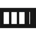 Product Image of New Architectural 4-Gang Wall Plate, Fits 2 Accessories and 2 Grafik T Control, Matte Finish, Black