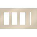 Product Image of Architectural 4-Gang Wall Plate, Fits 2 Accessories, 2 Grafik T Control, Metal Finish, Bright Nickel