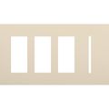 Product Image of Architectural 4-Gang Wall Plate, Fits (3) Accessories, 1 Grafik T Control, Matte Finish, Light Almond