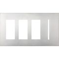 Product Image of Architectural 4-Gang Wall Plate, Fits (3) Accessories, 1 Grafik T Control, Metal Finish, Satin Chrome