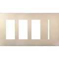 Product Image of Architectural 4-Gang Wall Plate, Fits (3) Accessories, 1 Grafik T Control, Metal Finish, Satin Nickel