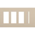 Product Image of New Architectural 4-Gang Wall Plate, Fits (3) Accessories, 1 Grafik T Control, Matte Finish, Taupe
