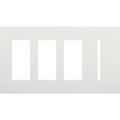Product Image of New Architectural 4-Gang Wall Plate, Fits (3) Accessories, 1 Grafik T Control, Matte Finish, White