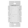 Product Image of Maestro Dual LED+ Dimmer and 4-Speed Fan Control, No Neutral Required, 1.5A Fan, 75W LED Light, 120V, Single Pole, MACL-LFQH-WH, White