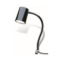 Product Image of Compact Fluorescent Task Light, 24" Reach, Gooseneck Arm, Coupler (Black)