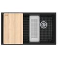 Product Image of Maris Undermount 33" x 19.31" Granite Single Bowl Workcenter Kitchen Sink (Matte Black), MAG11031OW-MBK-WKC
