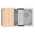Product Image of Maris Undermount 33" x 19.31" Granite Single Bowl Workcenter Kitchen Sink (Polar White), MAG11031OW-PWT-WKC