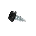 Product Image of #6 3/8" (Length) x 1/4" (Head Size) Painted Slotted Hex Head Zip-in Self-Piercing Sheet Metal Screws, Black (Tub of 1,000)