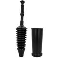 Product Image of Master Plunger Funnel-Nose Low-Flush Toilet Plunger w/ Caddy (Black)