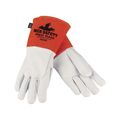 Product Image of 4840K Red Ram Goatskin Leather Welding Work Gloves w/ Kevlar Aramid Lining, 6" Cuff (XL)